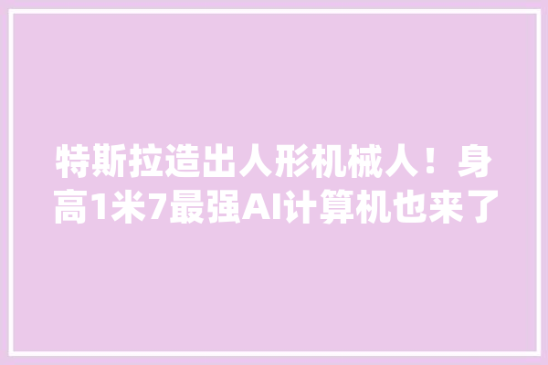 特斯拉造出人形机械人！身高1米7最强AI计算机也来了「附168页PPT」_特斯拉_机械人