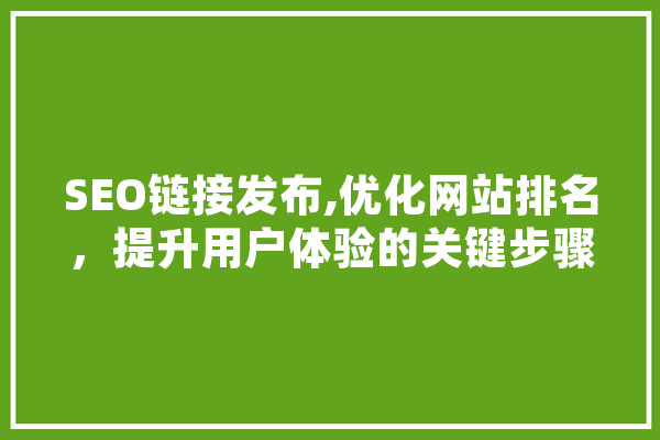 SEO链接发布,优化网站排名，提升用户体验的关键步骤 智能写作