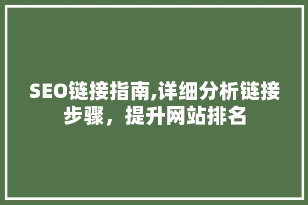 SEO链接指南,详细分析链接步骤，提升网站排名 智能问答