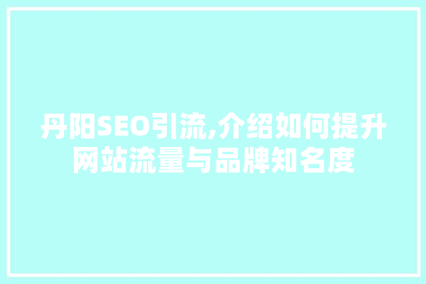 丹阳SEO引流,介绍如何提升网站流量与品牌知名度 AI快讯