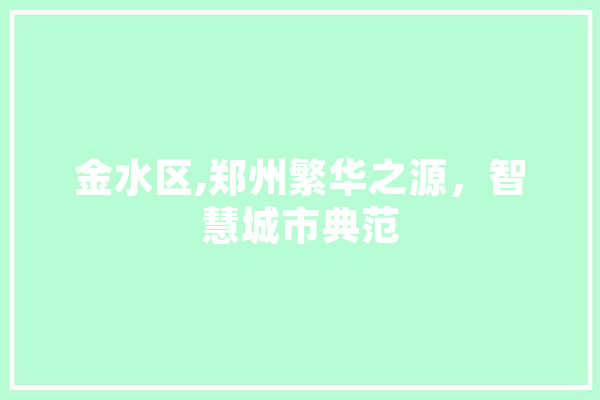 金水区,郑州繁华之源，智慧城市典范 智能助手