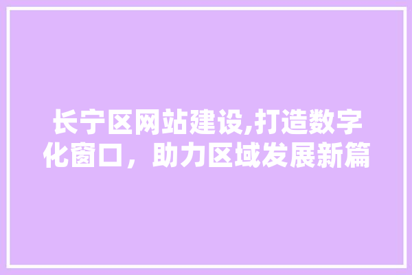 长宁区网站建设,打造数字化窗口，助力区域发展新篇章 AI快讯