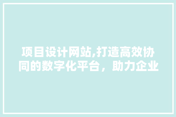 项目设计网站,打造高效协同的数字化平台，助力企业创新发展 文字写作