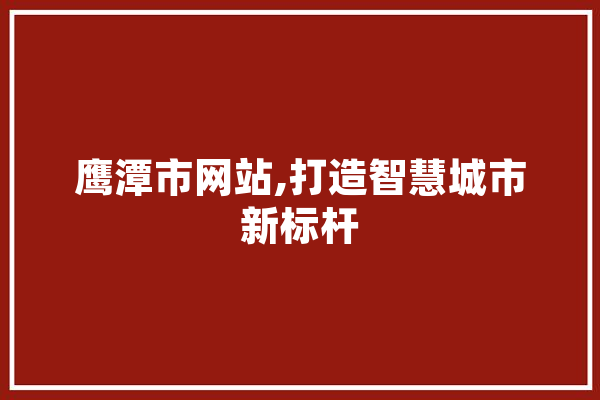 鹰潭市网站,打造智慧城市新标杆 绘影字幕