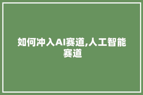 如何冲入AI赛道,人工智能 赛道