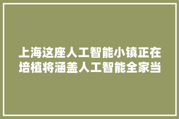 上海这座人工智能小镇正在培植将涵盖人工智能全家当链_人工智能_家当