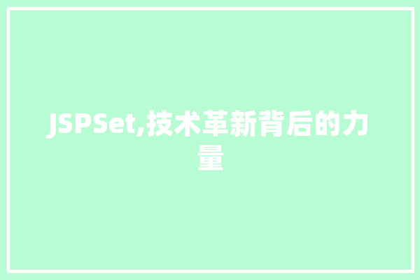 JSPSet,技术革新背后的力量 AI简讯