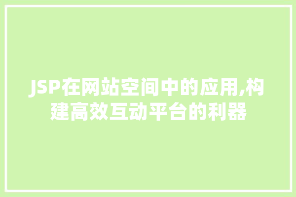 JSP在网站空间中的应用,构建高效互动平台的利器 云服务