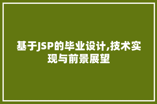基于JSP的毕业设计,技术实现与前景展望 绘影字幕