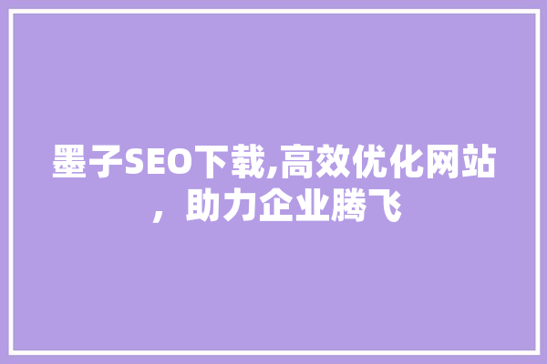墨子SEO下载,高效优化网站，助力企业腾飞