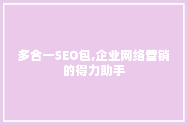 多合一SEO包,企业网络营销的得力助手 计算机