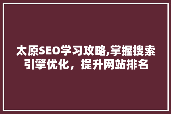 太原SEO学习攻略,掌握搜索引擎优化，提升网站排名 计算机