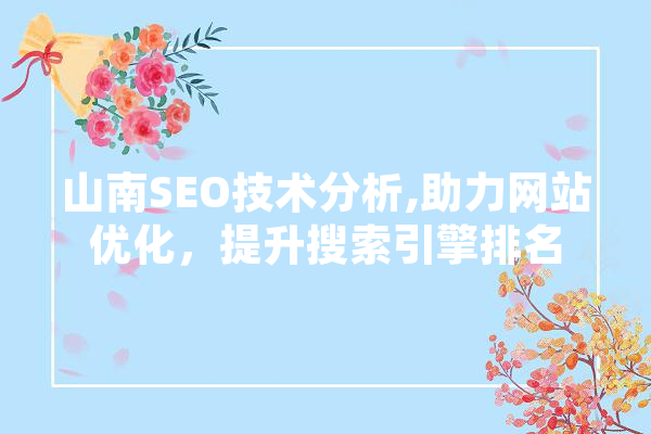 山南SEO技术分析,助力网站优化，提升搜索引擎排名 智能写作