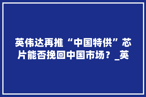 英伟达再推“中国特供”芯片能否挽回中国市场？_英伟_芯片 AI简讯