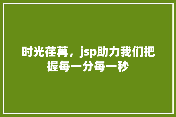 时光荏苒，jsp助力我们把握每一分每一秒 智能问答