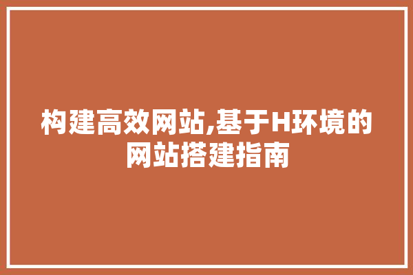 构建高效网站,基于H环境的网站搭建指南 AI简讯