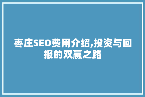 枣庄SEO费用介绍,投资与回报的双赢之路