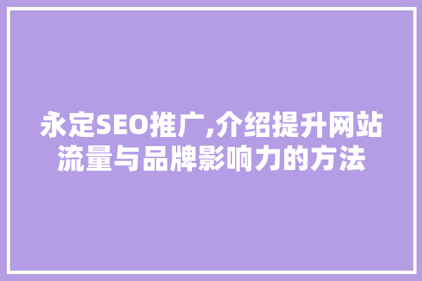 永定SEO推广,介绍提升网站流量与品牌影响力的方法