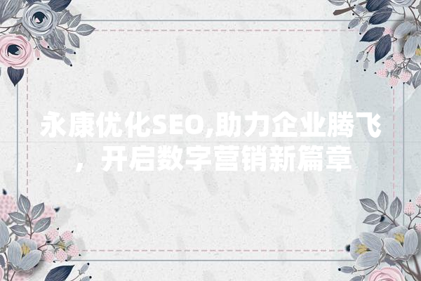 永康优化SEO,助力企业腾飞，开启数字营销新篇章 云服务