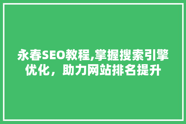 永春SEO教程,掌握搜索引擎优化，助力网站排名提升