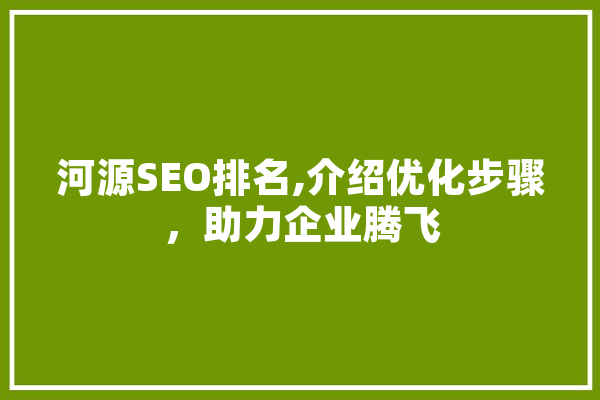 河源SEO排名,介绍优化步骤，助力企业腾飞