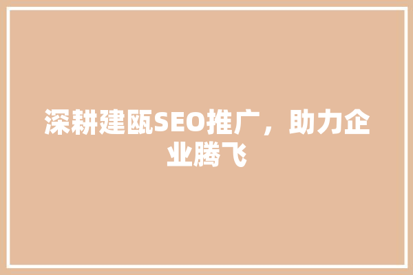 深耕建瓯SEO推广，助力企业腾飞