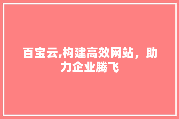 百宝云,构建高效网站，助力企业腾飞 绘影字幕