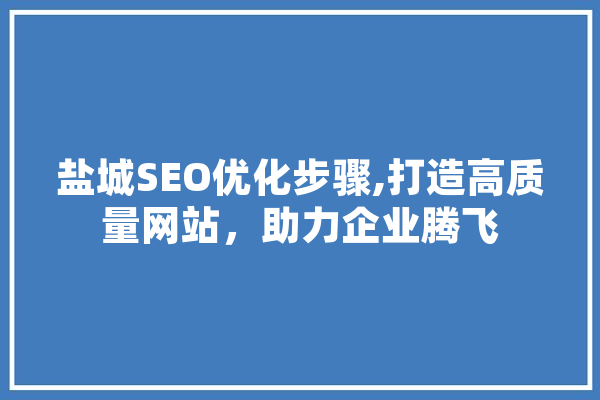 盐城SEO优化步骤,打造高质量网站，助力企业腾飞 文字写作