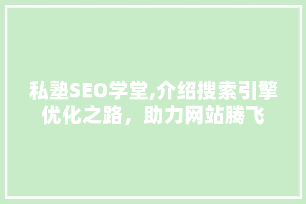 私塾SEO学堂,介绍搜索引擎优化之路，助力网站腾飞