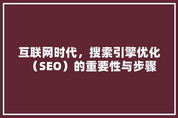 互联网时代，搜索引擎优化（SEO）的重要性与步骤 计算机