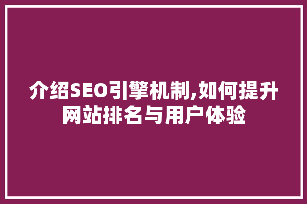 介绍SEO引擎机制,如何提升网站排名与用户体验 智能助手