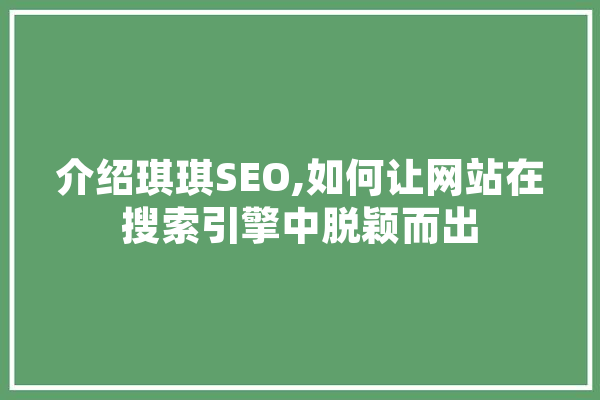 介绍琪琪SEO,如何让网站在搜索引擎中脱颖而出 文字写作