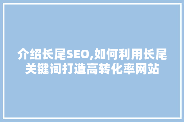 介绍长尾SEO,如何利用长尾关键词打造高转化率网站 文字写作