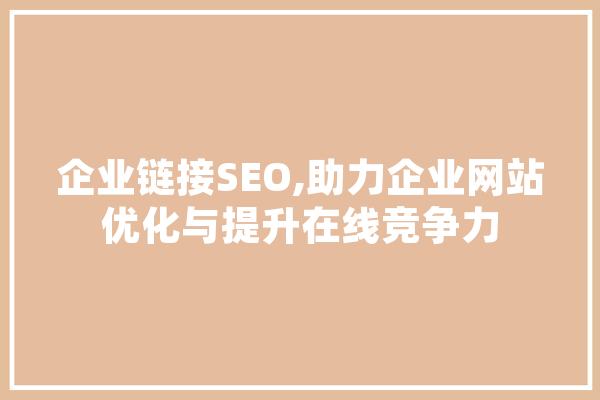 企业链接SEO,助力企业网站优化与提升在线竞争力 文字写作