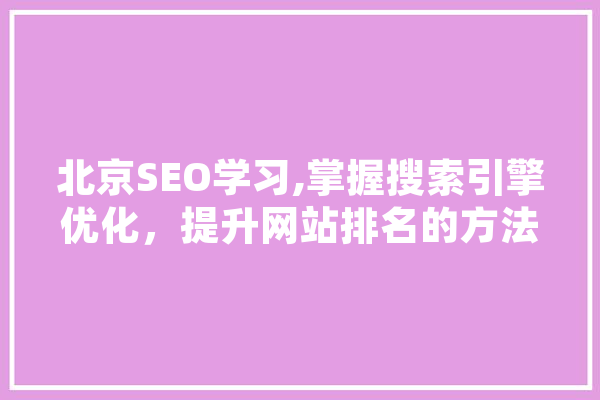 北京SEO学习,掌握搜索引擎优化，提升网站排名的方法 AI快讯