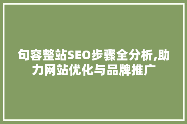 句容整站SEO步骤全分析,助力网站优化与品牌推广