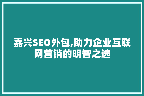 嘉兴SEO外包,助力企业互联网营销的明智之选