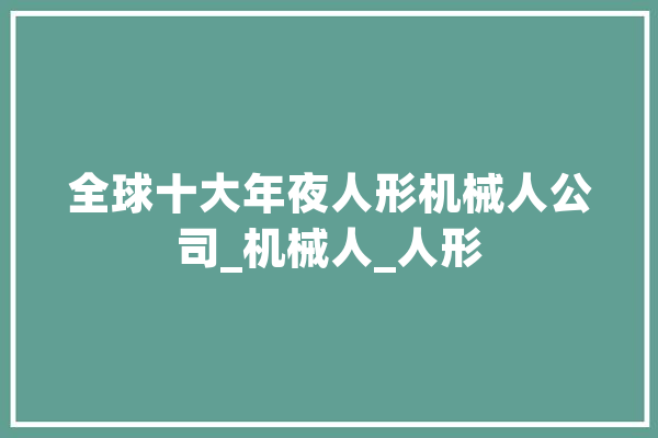 全球十大年夜人形机械人公司_机械人_人形 绘影字幕