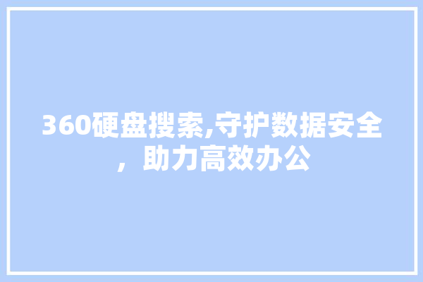 360硬盘搜索,守护数据安全，助力高效办公