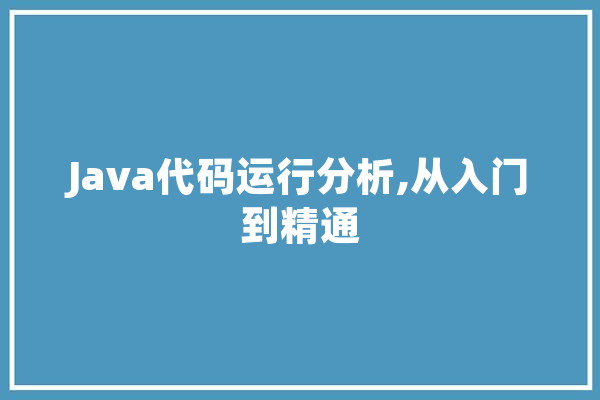 Java代码运行分析,从入门到精通
