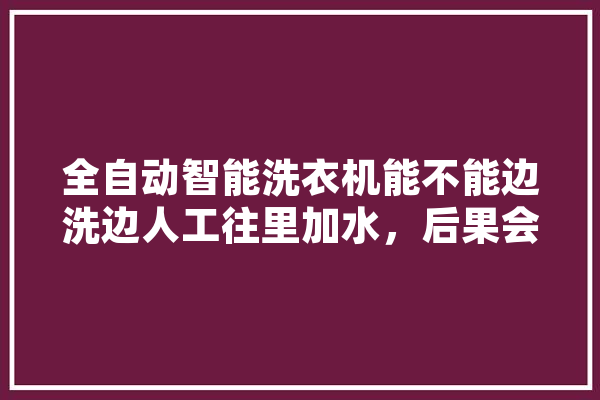 全自动智能洗衣机能不能边洗边人工往里加水，后果会怎么样,人工智能洗搞 AI快讯