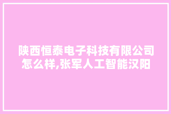 陕西恒泰电子科技有限公司怎么样,张军人工智能汉阳大学