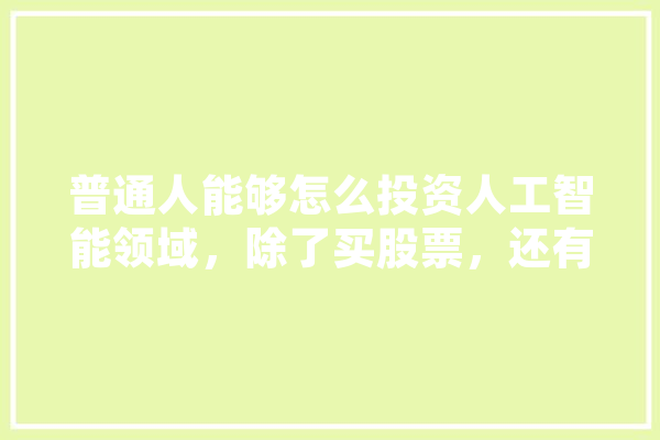 普通人能够怎么投资人工智能领域，除了买股票，还有哪些途径,投资人工智能行业需要多少钱 智能写作