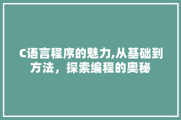 C语言程序的魅力,从基础到方法，探索编程的奥秘 智能写作