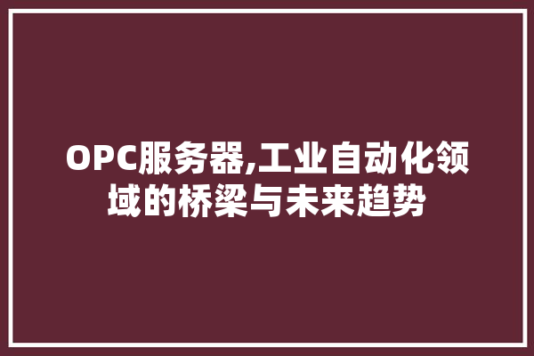 OPC服务器,工业自动化领域的桥梁与未来趋势 计算机