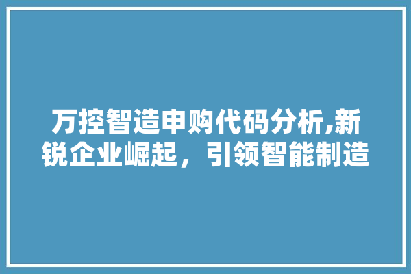 万控智造申购代码分析,新锐企业崛起，引领智能制造新浪潮
