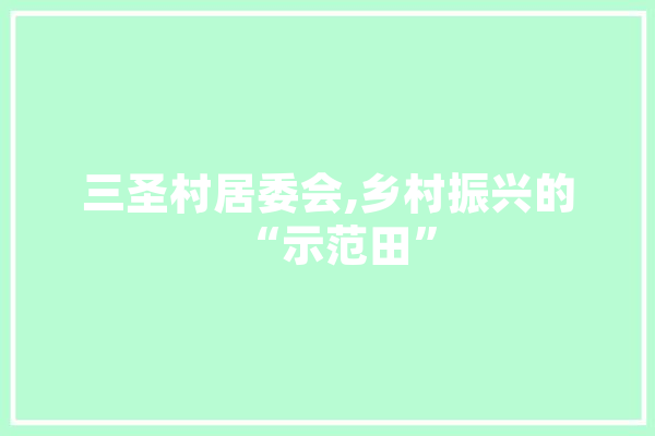 三圣村居委会,乡村振兴的“示范田” AI快讯