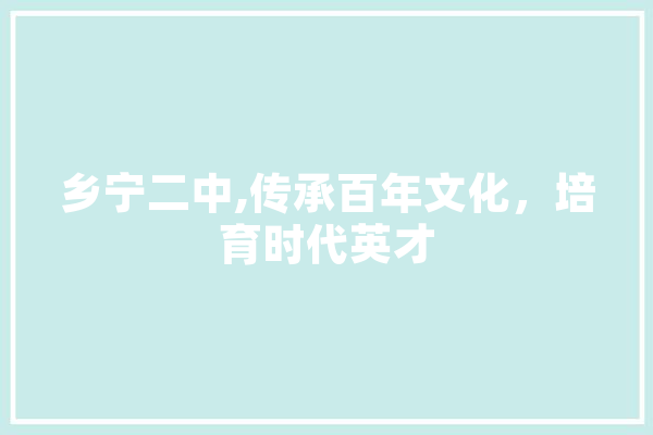 乡宁二中,传承百年文化，培育时代英才 计算机