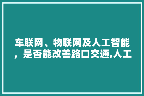 车联网、物联网及人工智能，是否能改善路口交通,人工智能 大咖