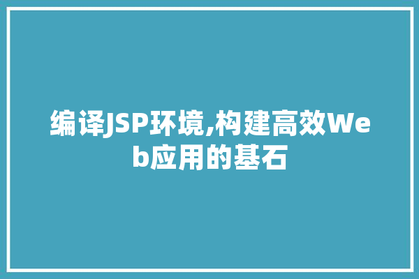 编译JSP环境,构建高效Web应用的基石